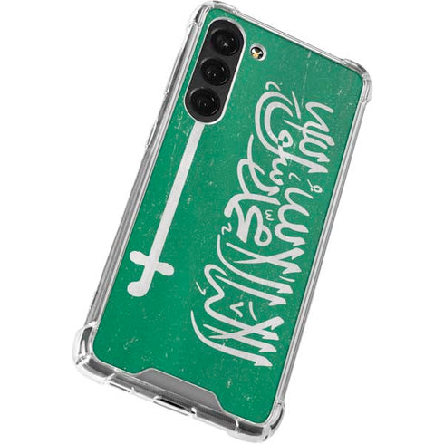 Saudi Arabia Flag Distressed Galaxy S23 Plus Clear Case